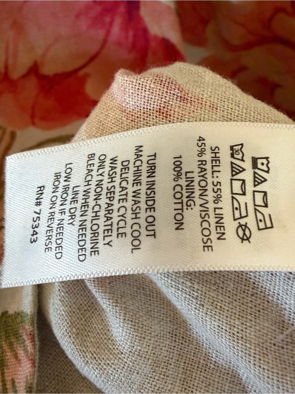 Joie Linen Floral Mini Dress XS Tropical Boho Keyhole Back - Picture 6 of 7